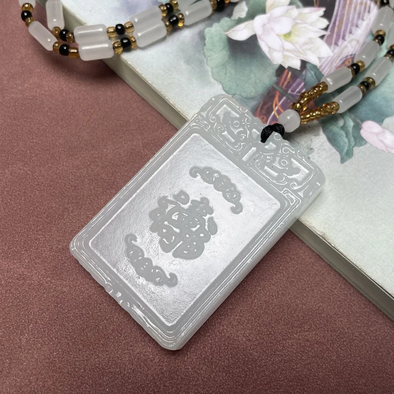 Подвеска из натурального афганского белого нефрита Fushou для мужчин и женщин.