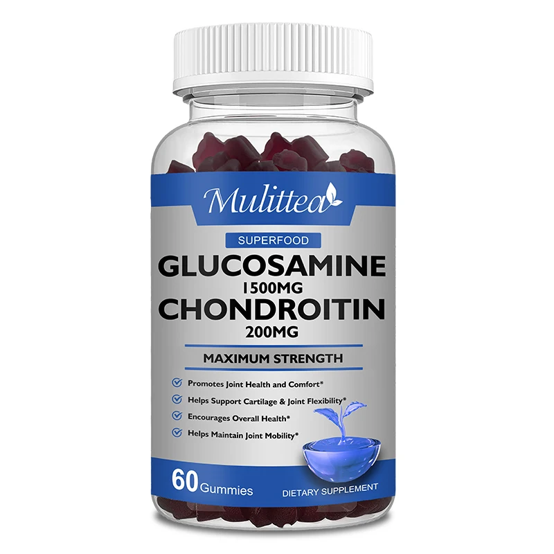 

30/60Gummies Glucosamine with Chondroitin Support Joint Back Knees Hands Discomfort Relief Inflammatory Antioxidant Properties