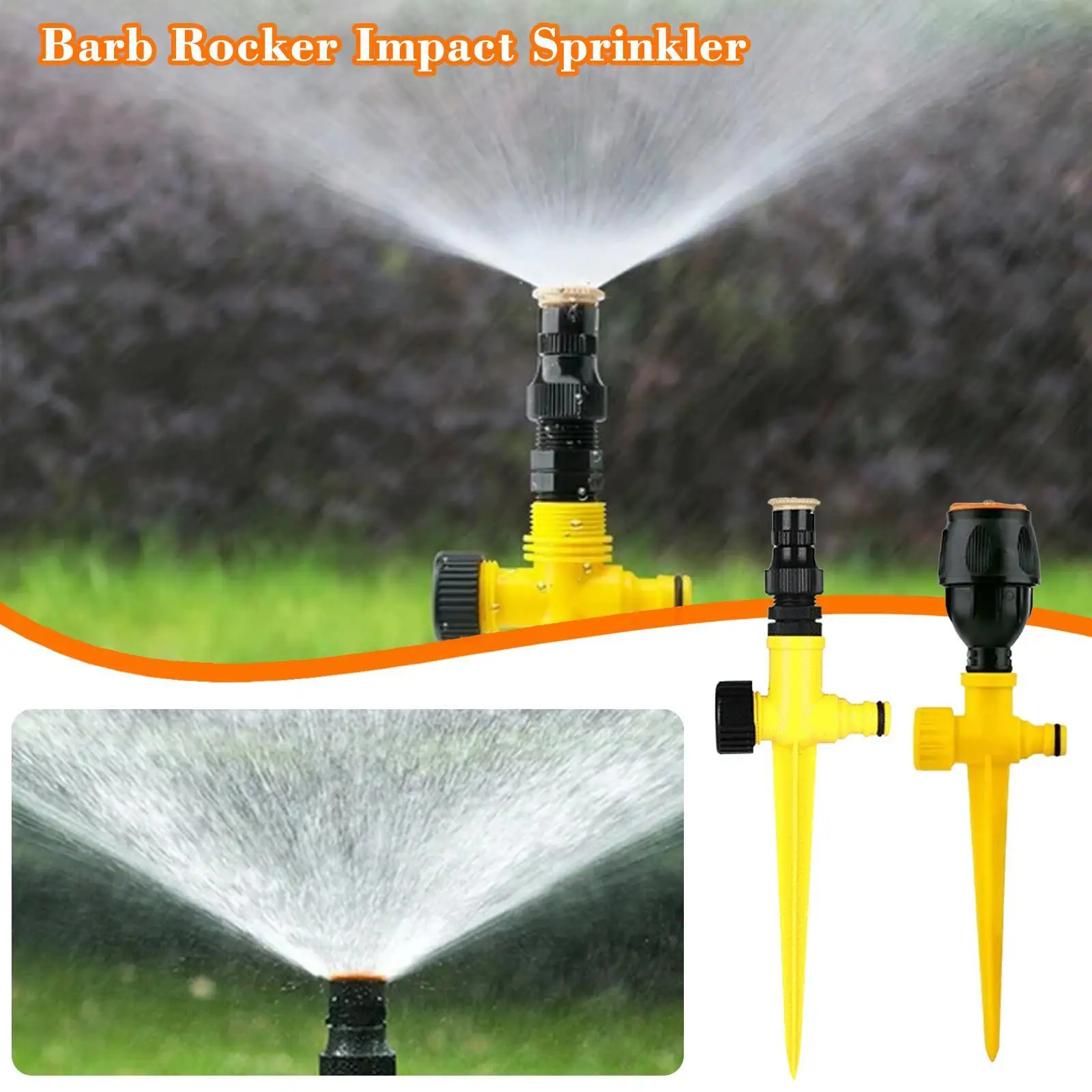 

Adjustable Spiked Rocker Impact Sprinkler Garden Agriculture Watering Nozzle Lawn Irrigation Watering 360 Degrees Rotary Jet