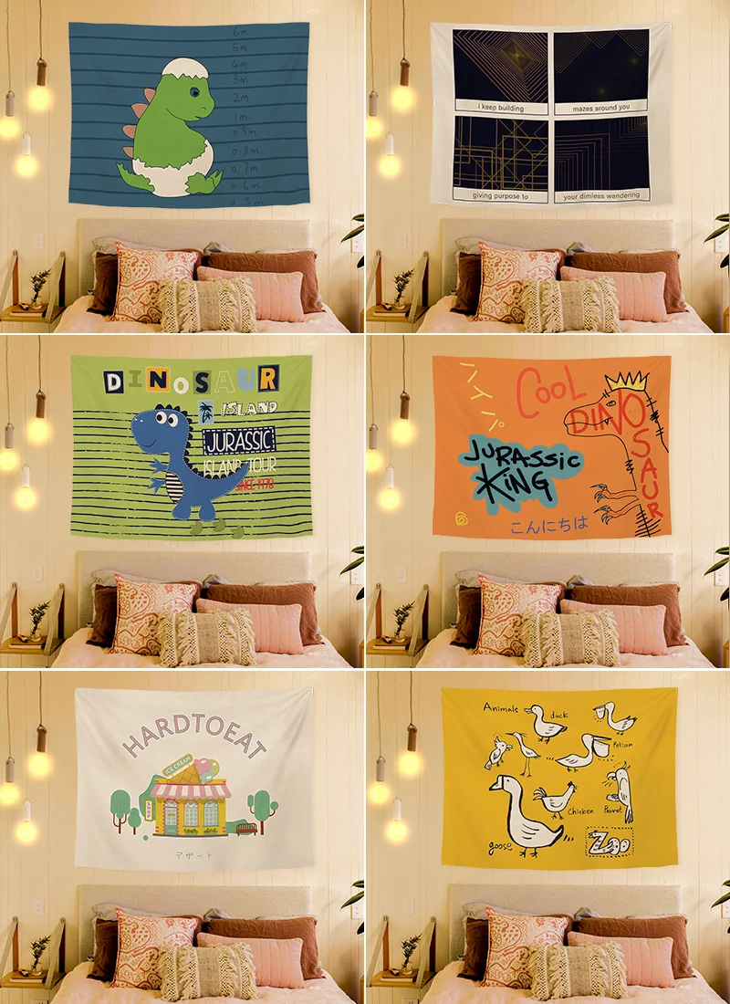 

Cute Room Decor Dinosaur Background Cloth Home Decor Murals Kids Room Decor Tapestry Moda