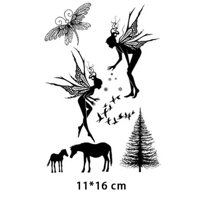 

New Arrival Butterfly Fairy Clear Stamps for DIY Scrapbooking Card Transparent Silicone Stamp Making Photo Album Crafts Decor