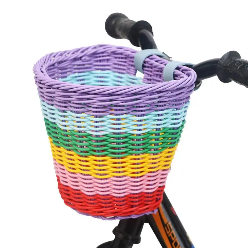 Bike Baskett Colorful Bike Basket Waterproof Retro Country Style Detachable Storage Bicycle Basket For Beach Cruiser Bike