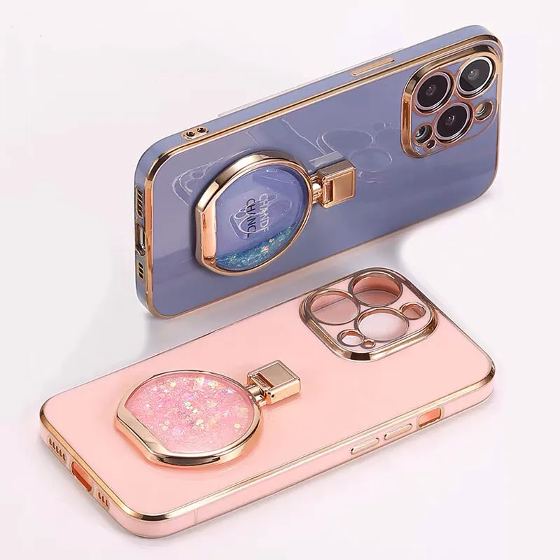 Чехол для Iphone 14 X Xr Xs 7 8, духи, чехлы для телефонов IPhone12 13 Pro Max, чехол с сыпучим песком и гальванизированным покрытием 6D Beschermhoes