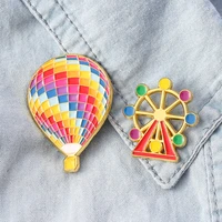 hot air balloon ferris wheel enamel brooch pins cute fun badge lapel pin jewelry kawaii backpack hat clothes party accessory