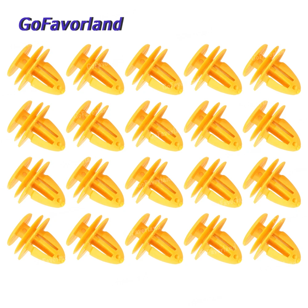 

20 шт., крепежные зажимы для отделки двери, желтые пластиковые зажимы 82315-38000 8231538000 для Hyunda для Kia Optima Sportage 2010-2019