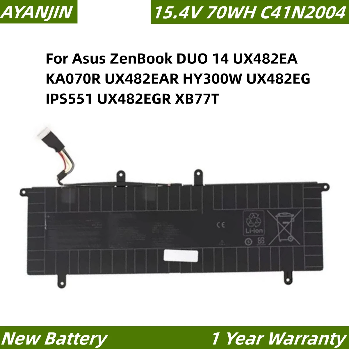 Новый C41N2004 0B200- 03790000 Аккумулятор для ноутбука Asus ZenBook DUO 14 UX482EA KA070R UX482EAR HY300W UX482EG IPS551