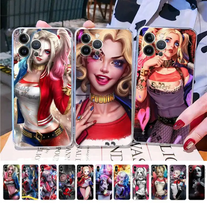 

BANDAI Clown girl Harley Quinn Phone Case for iPhone 11 12 13 mini pro XS MAX 8 7 6 6S Plus X 5S SE 2020 XR case