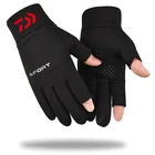 Уличные рыболовные перчатки, теплые мужские Зимние флисовые толстые Нескользящие велосипедные водонепроницаемые перчатки с двумя пальцами для сенсорных экранов