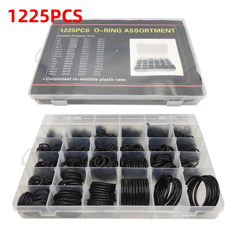 

1225Pcs 32 Sizes Universal Car Air Conditioning HNBR O Rings Auto Repair Tools Compressor Rubber Rings Sealant Car Accessories