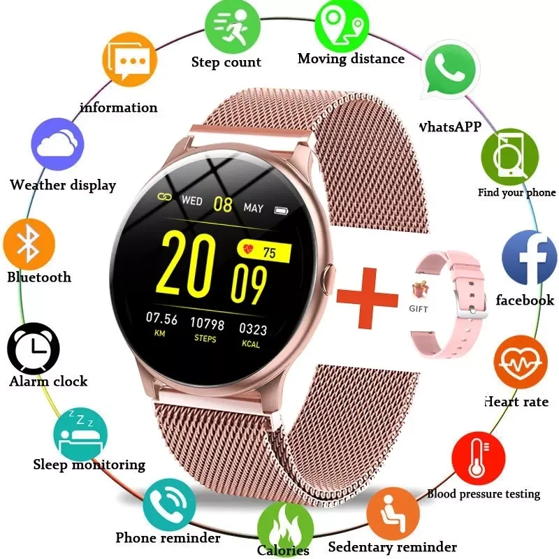 

LIGE 2022 New Steel band Color Screen Smart Watch Women Men Waterproof Sport Fitness watch Heart rate and blood pressure tracker