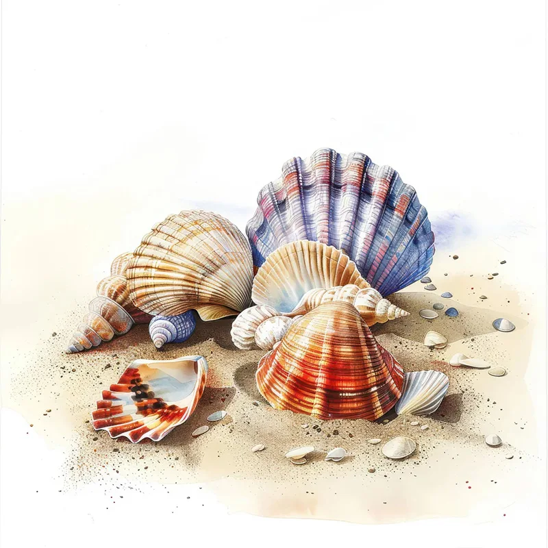 

Наклейки на стену ПВХ морские ракушки
