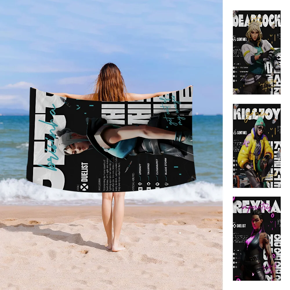 2023 Pop Shootout Game V-ValorantS пляжное полотенце для плавания в стиле аниме мягкая