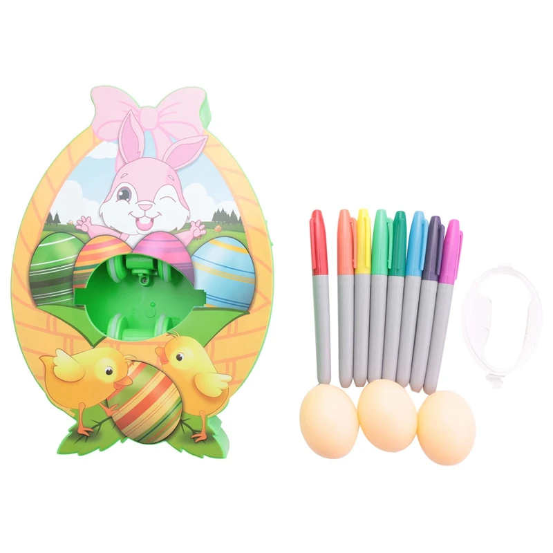 

DIY Egg Decorating Coloring Kit Painted Egg Spinner Machine with Accessories Craft Educational Toy for Children Gift