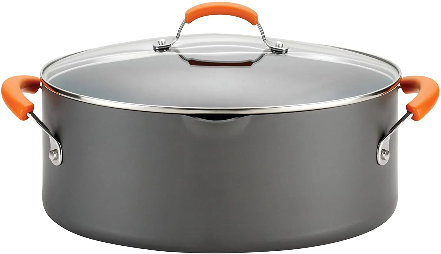 Brights Hard Anodized Nonstick Pasta Pot / Stockpot / Stock Pot Dual-riveted Rubberized Stainless Steel Handles Provide Comfort