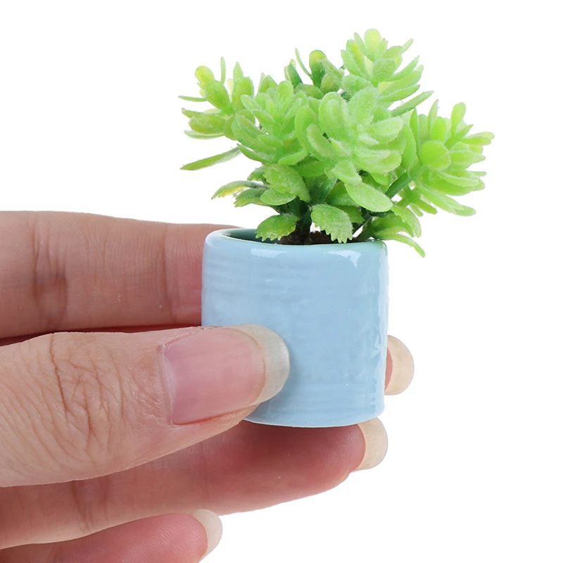 1:12 Миниатюрный кукольный домик Фальшивые растения Церамическая бутылка Расстановка Мебель Миниатюры Аксессуары на.