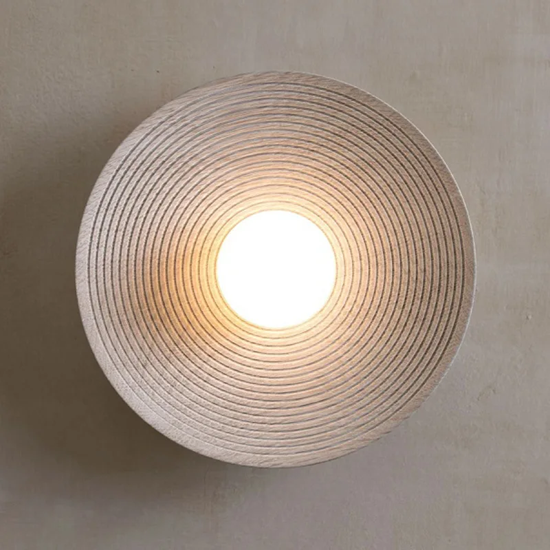 

Japanese Style Round Wall Lamp Modern Design Led Wall Light Bedroom Bedside Living Room Dining Room Aisle Decorations Sconces