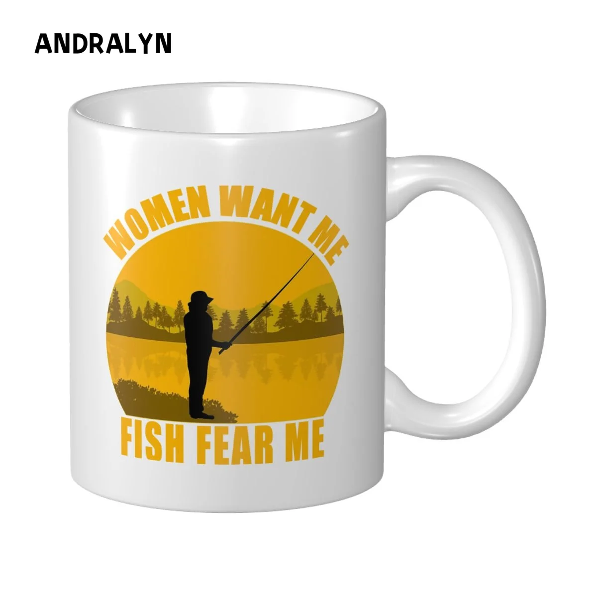 

Creative DIY photo Women Want Me Fish Fear Me Mug Ceramic Mug Coffee Mugs Milk Cup Gift Print Picture