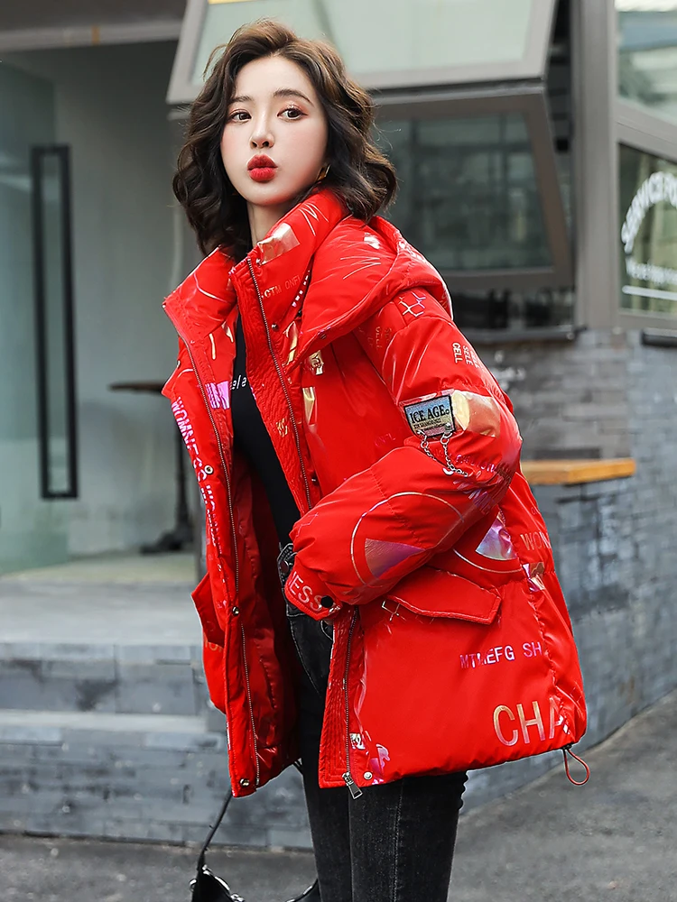 Яркий одноразовый пуховик для женщин зима 2024 новая мода корейский свободный 90