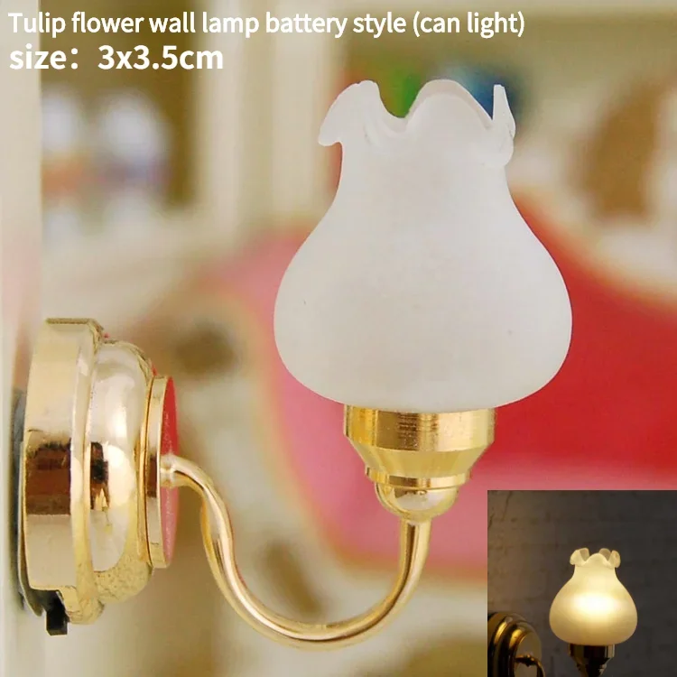 Настольная лампа для кукольного домика Миниатюрная миниатюрная яркая настенная