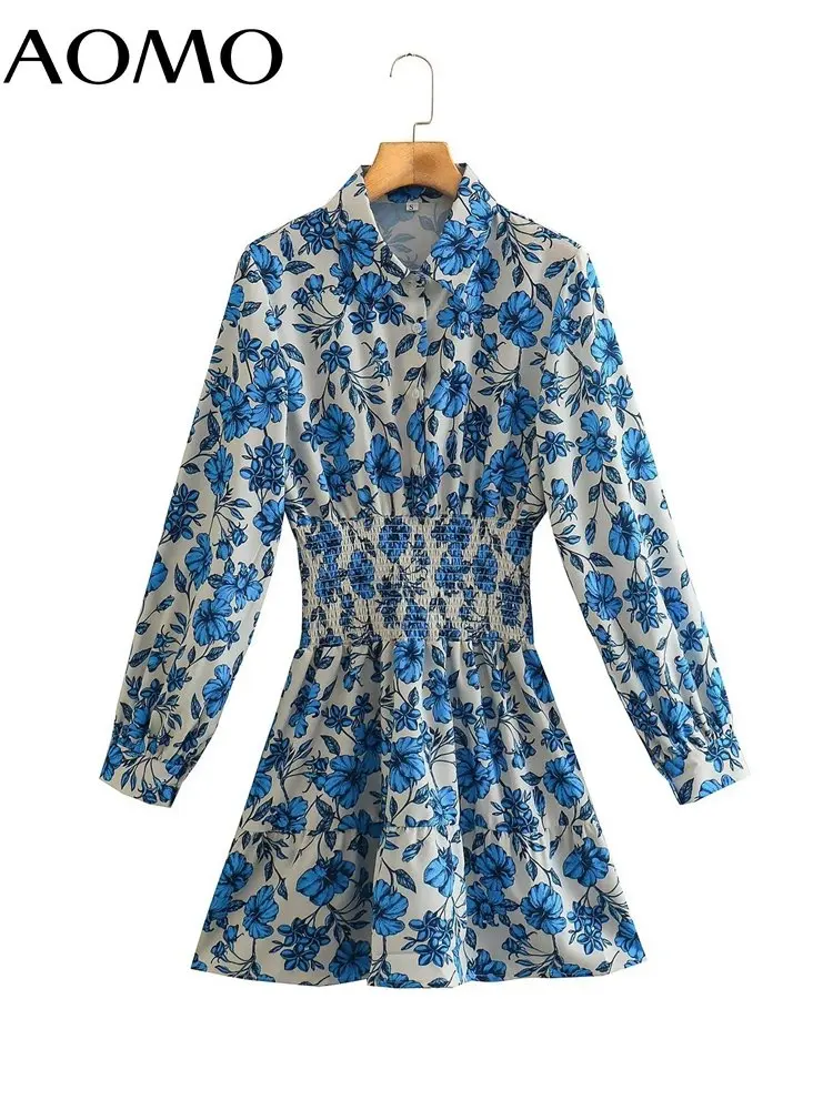 

Женское платье с длинным рукавом и цветочным принтом