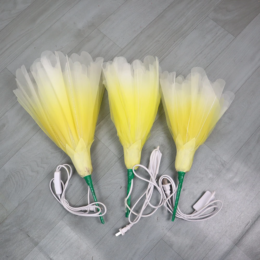 Искусственный большой цветок из пряжи с лампой свадебное украшение макет сцены