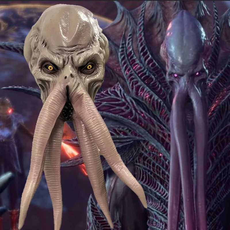 Маска-капюшон из латекса для косплея игры Baldur Gate 3 Lllithid Mind Flayer
