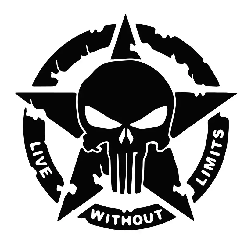 

Военные тактические автомобильные наклейки, виниловые наклейки с черепом и звездами для мотоцикла, бампера, запасной шины, пылезащитные, устойчивые к атмосферным воздействиям