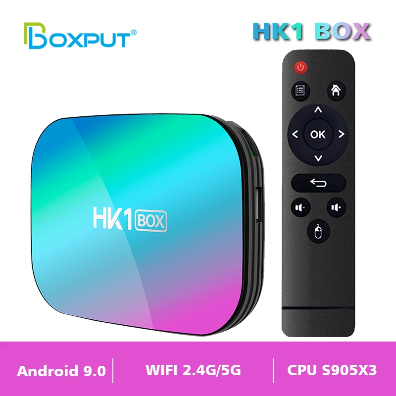 

Clearance BOXPUT 8K Smart Android TV Box HK1 Box Amlogic S905X3 4GB 64GB Android 9 1000M LAN 2.4G 5G WiFi Voice Control TV Box