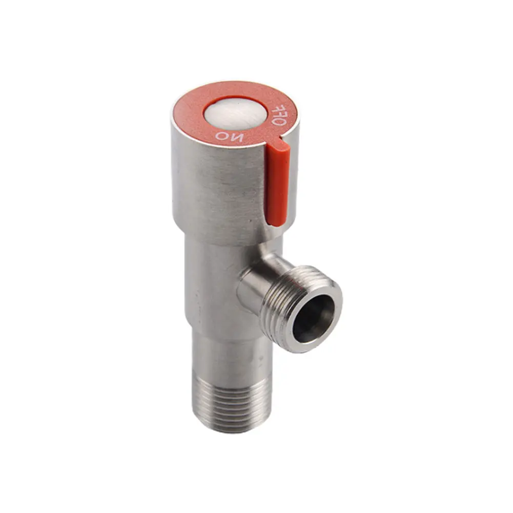 

1/2" Inlet Stainless Steel Hot Cold Inlet Valve Bathroom Faucet Stop Valve Kitchen Sink Basin Triangle Valve Pressure Regulator
