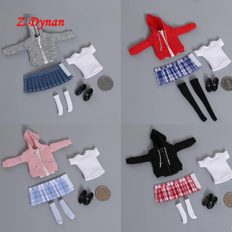

Cdtoys 1/12 Scale Cd036 Student Uniform Jacket Pleated Skirt Shoes Socks Set for 6'' TBLeague Action Figure Model T03