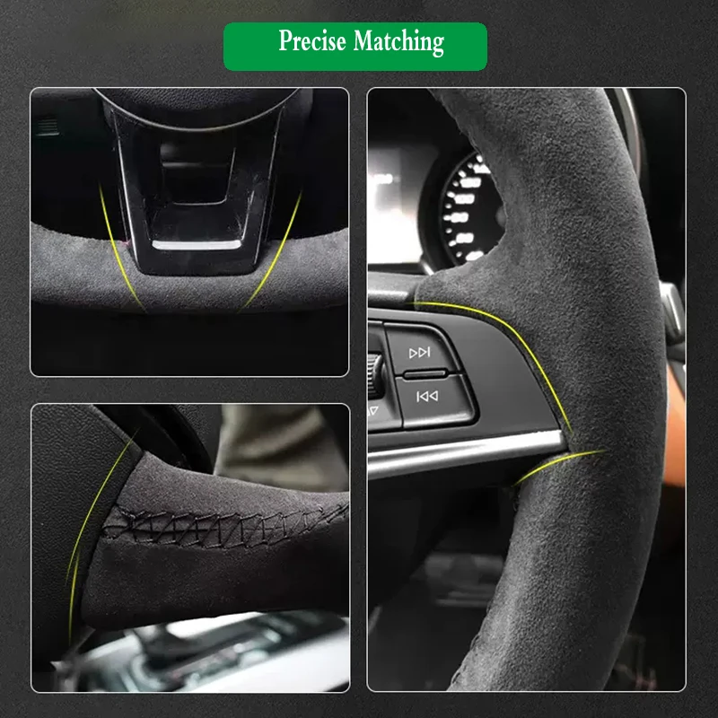 Фото Для Mercedes-Benz W204 C-Class 2007-2010 C300 C230 C280 C180 C260 C200 черный замшевый чехол на руль автомобиля с ручным шитьем №5