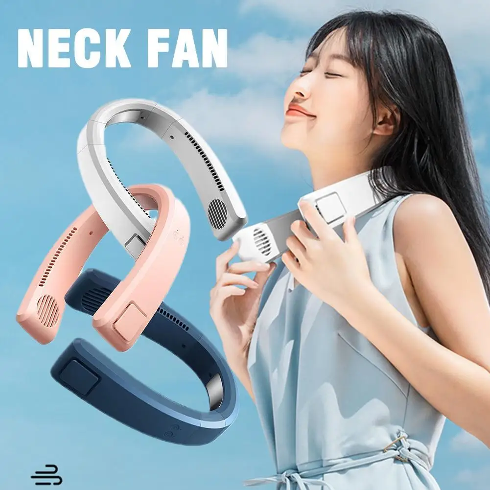 

Portable Neck Hanging Fan Cooling Chip Rechargeable 4000mAh Neckband Air Conditioner Fans USB Cooler Bladeless Refridgeration