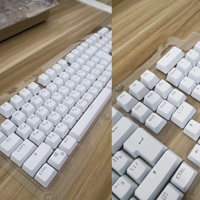 

104 Keys Mechanical Keyboard ABS Backlight Keycaps Russian Transparent Keycap for Mechanical 87/104 for Storm Milo abdom