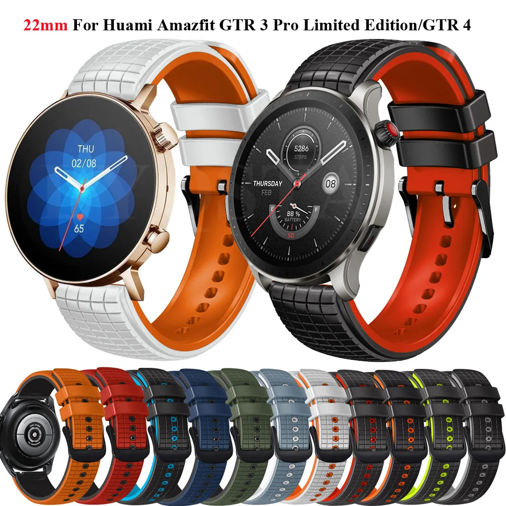 

Силиконовый браслет для Amazfit GTR 4/3/2E GTR4, ремешок 22 мм, спортивный браслет для Huami Amazfit GTR 3 Pro, ограниченный выпуск, ремешок для часов