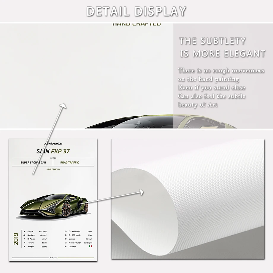 Картина на холсте с изображением автомобиля