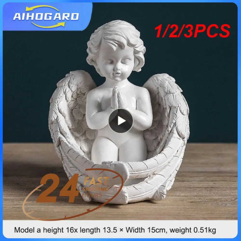 

1/2/3PCS Angel Candle Holder Resin Decoration Nordic Style Home Desktop Decoration Christian Church Decoration