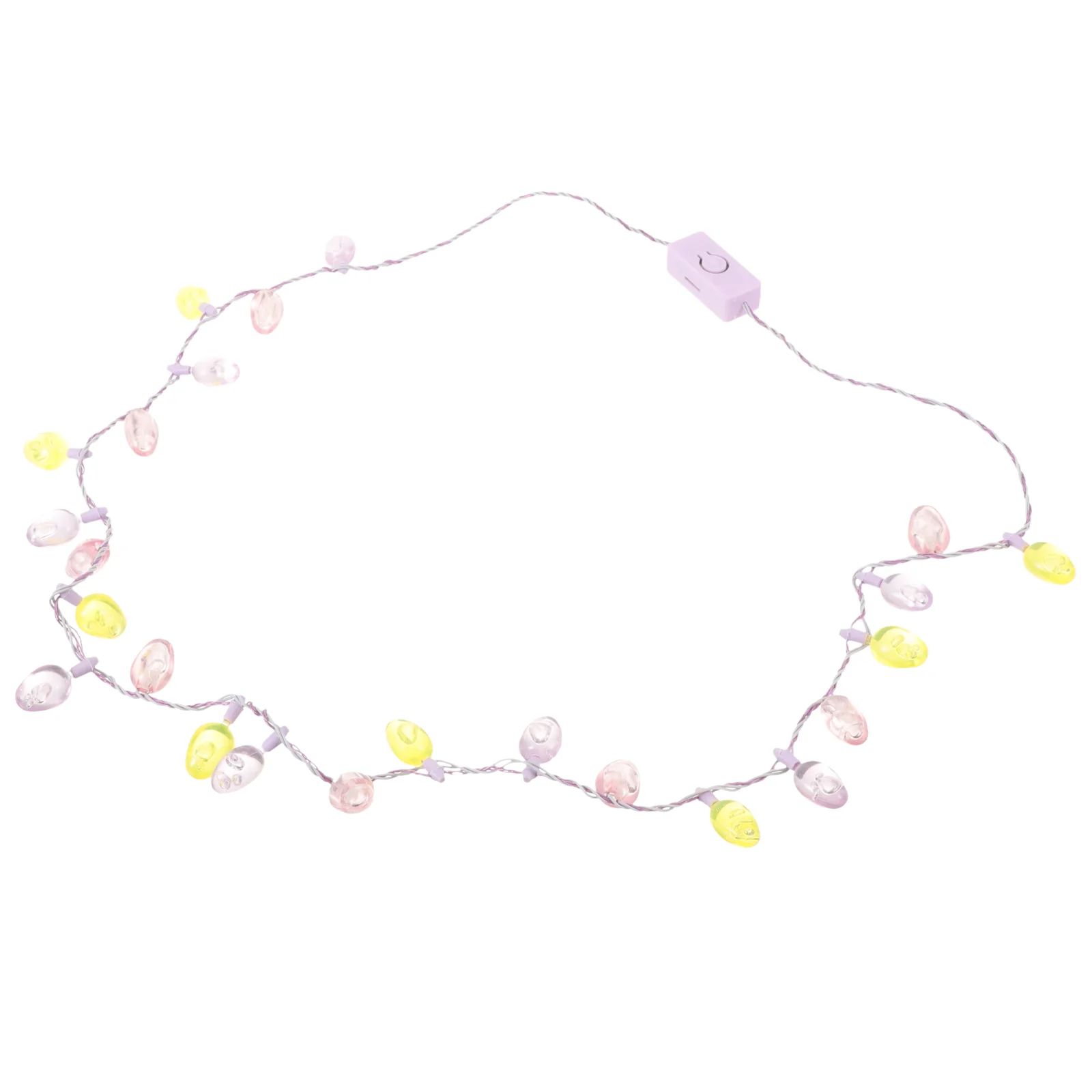 

Egg Necklace 8 LED Light String Lights Egg Bulbs Necklace Holiday Glow in The Dark Pendant Necklace for Party Favors Supplies
