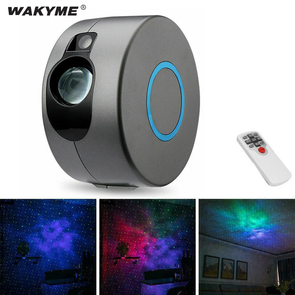 

WAKYME Laser Galaxy Starry Sky Star Projector Night Light Rotating Water Waving Led Colorful Nebula Cloud Lamp Christmas Gift