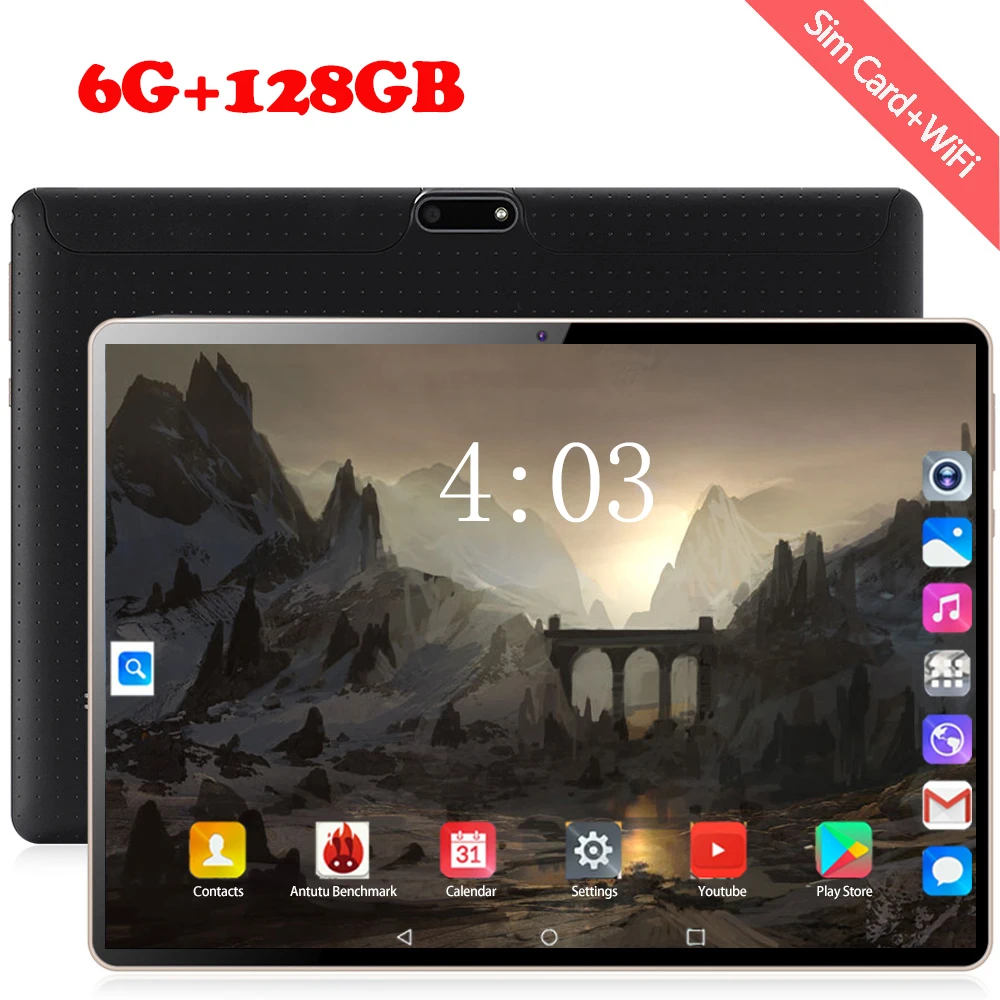 Планшет с 10-дюймовым дисплеем десятиядерным процессором ОЗУ 6 ГБ ПЗУ 1280 800 мАч Android