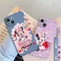 pink mickey mouse disney for apple iphone 13 12 mini 11 xs pro max x xr 8 7 6 plus se 2020 phone case liquid left rope soft
