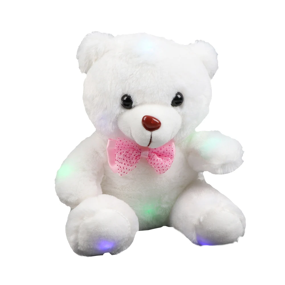

18-22CM Luminous Plush Toys Light Up LED Colorful Glowing Teddy Bear Stuffed Animal Doll Kids Christmas Gift For Children Girls