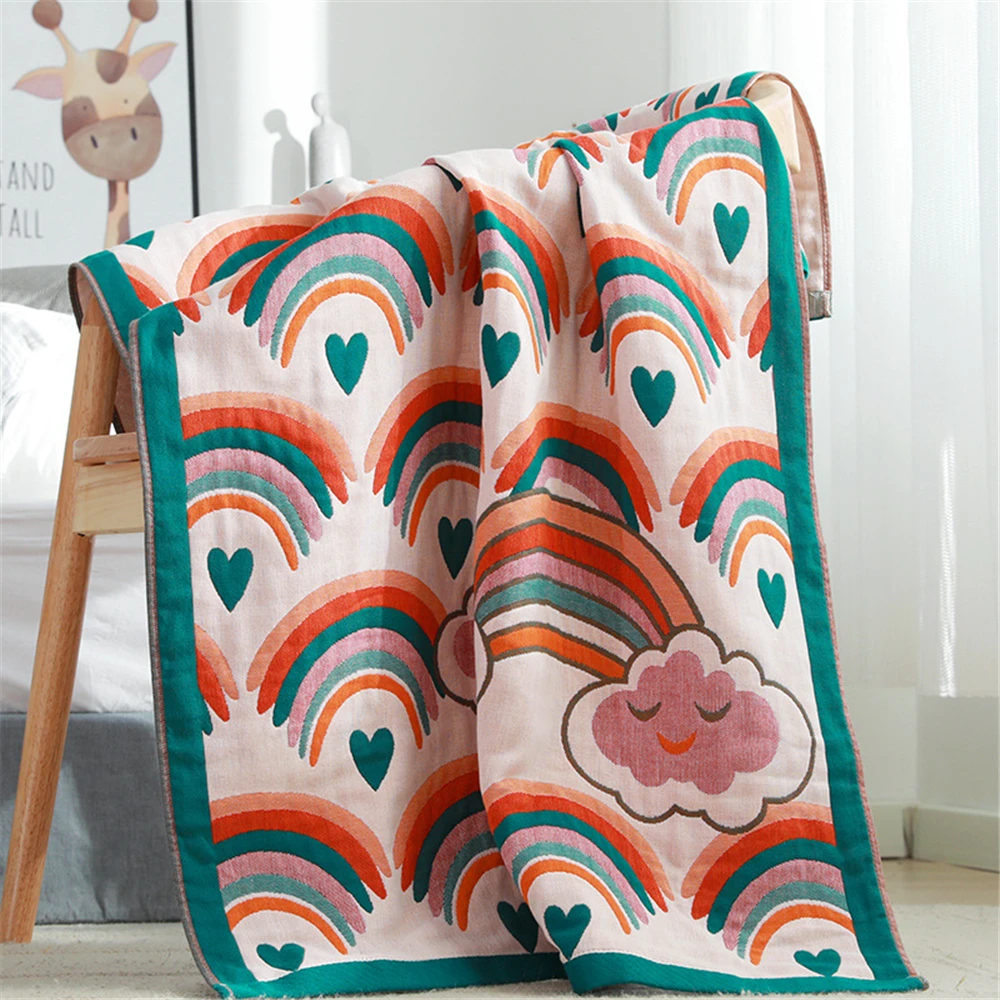 

Yaapeet Animal Cartoon Child Bath Towel Soft Cotton Five-layer Gauze Kids Beach Towel for Adult 80x160 70x140 Bathroom Towel