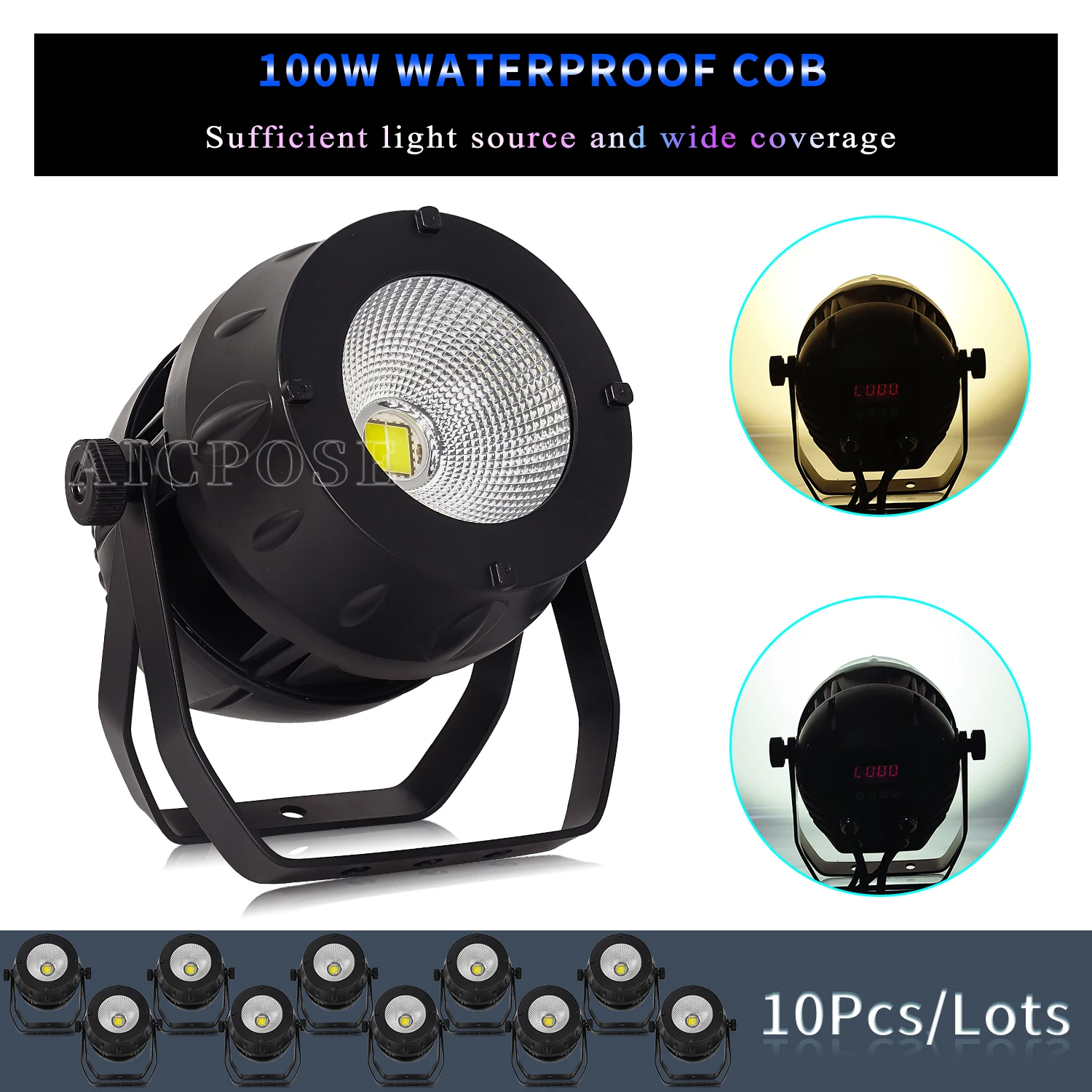 

10Pcs/Lots 100W/200W IP65 Waterproof Par Light COB Stage Light Outdoor Waterproof Light Cool White Warm White DJ Disco Lighting