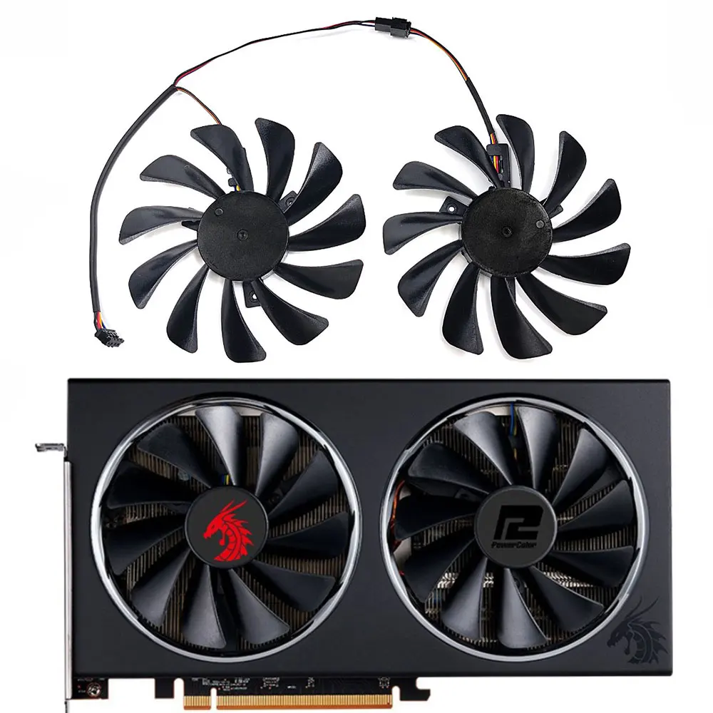 

NEW 95MM CF1010U12S FDC10U12S9-C RX 5700 XT GPU Fan，For PowerColor Red Dragon RX 5700 5700XT 5600XT Graphics card cooling fan