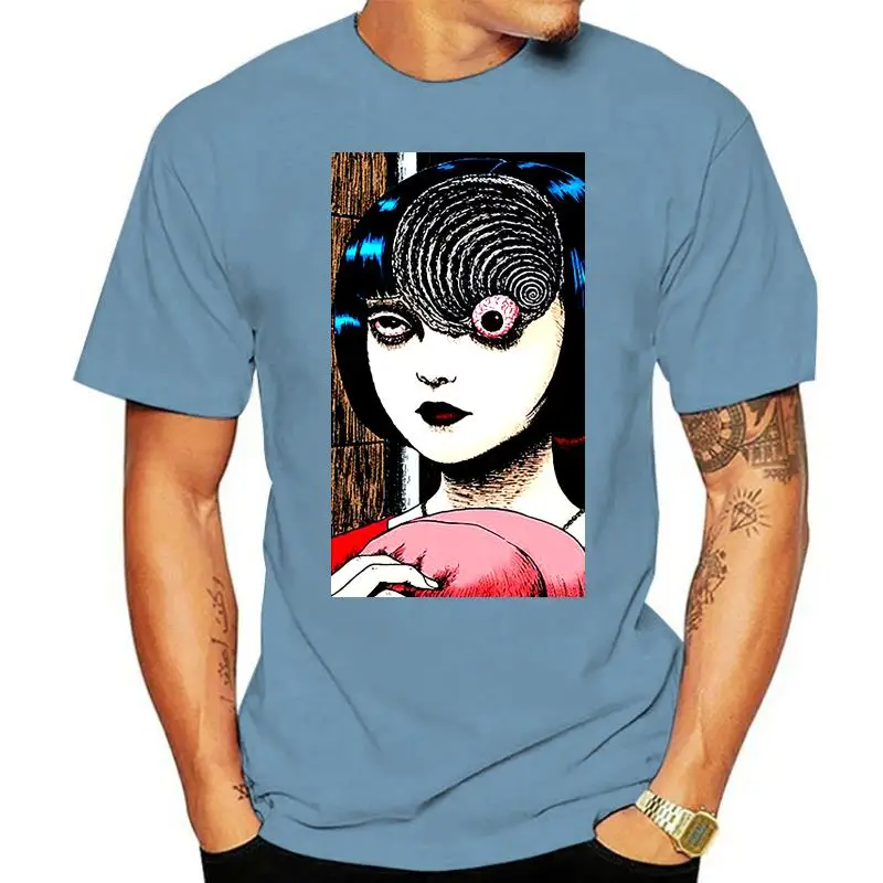 

Uzumaki Junji Ito Japanese Horror Custom Men Black Tshirt Size S - 2xl Short Sleeve Hip Hop Tee T Shirt