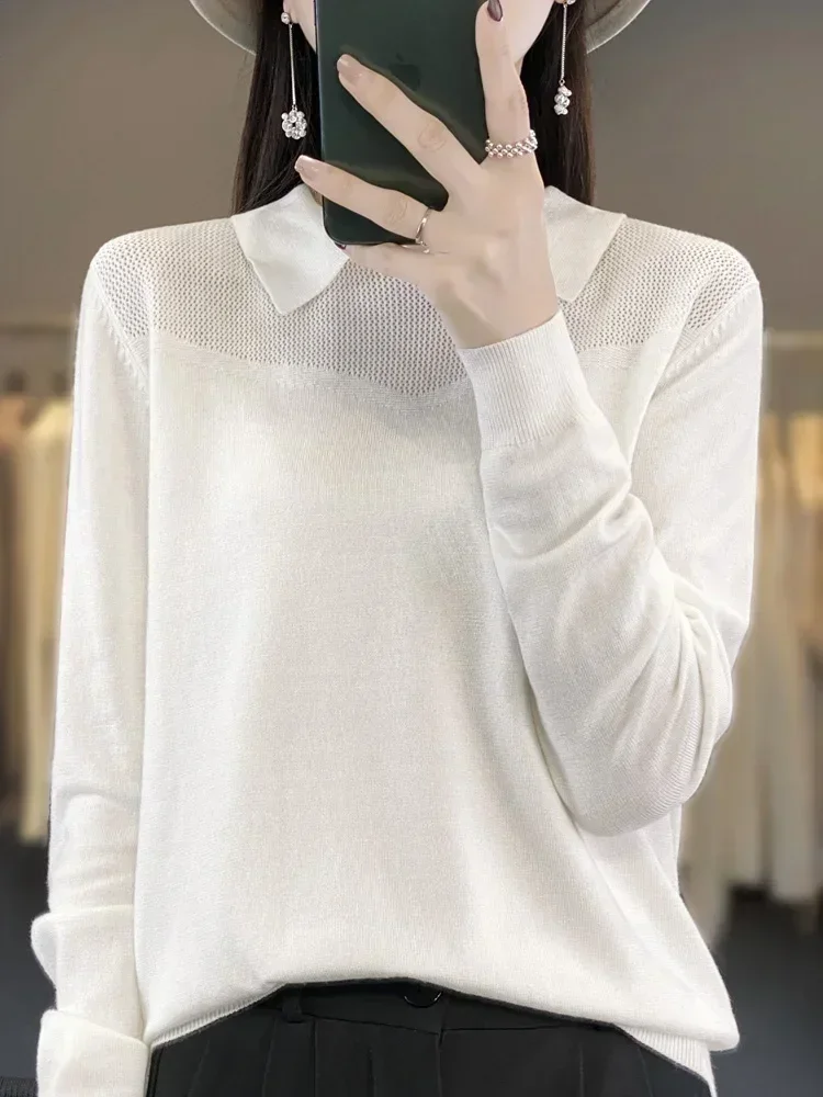 Женский однотонный хлопковый удобный топ с длинными рукавами