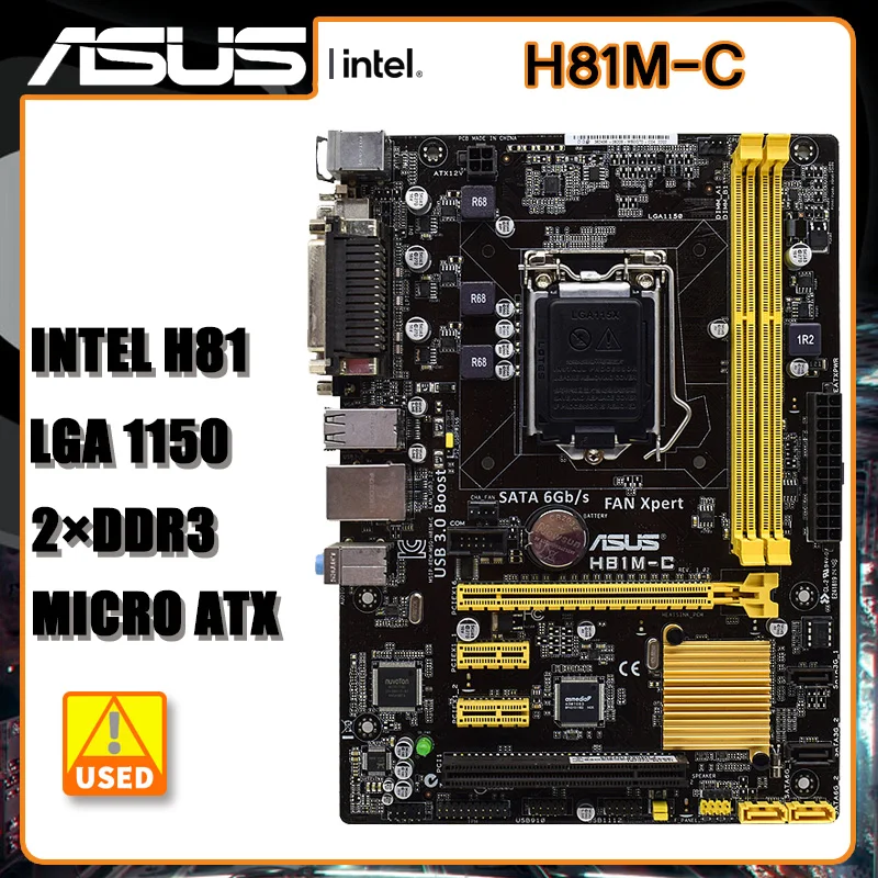 

Motherboard LGA 1150 ASUS H81M-C 1150 Motherboard DDR3 Intel H81 16GB PCI-E 2.0 SATA III USB3.0 ATX For intel Xeon E3-1231 V3