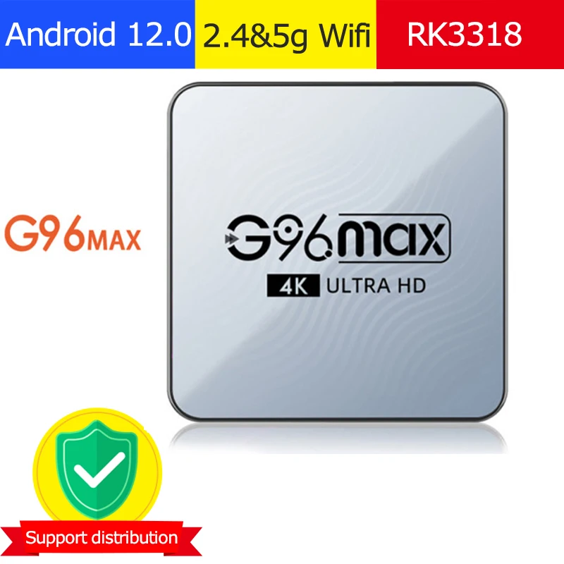 

Приставка Смарт-ТВ G96 MAX, Android 12,0, RK3318, 2,4 ГГц/5G, 4K, 4 + 128 ГБ