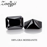 loose moissanite stone black color radiant cut vvs1 for diamond ring jewelry with gra certificate