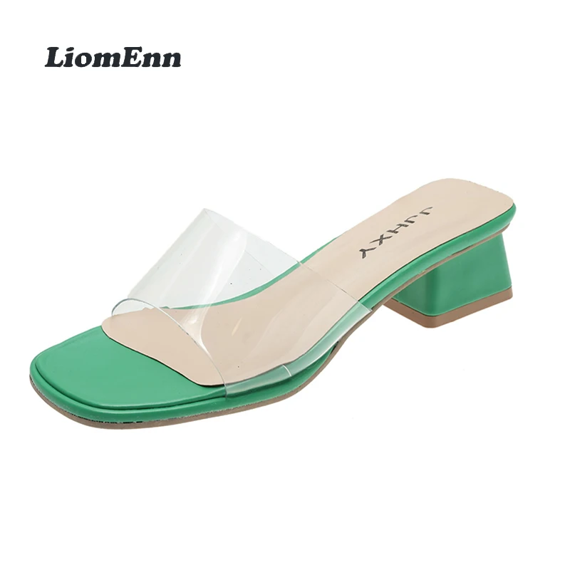 

PVC Transparent Heels Slippers Women 2022 Fashion Summer Sandals Women Slides Outdoor Casual Elegant Party Dress Shoes Size 43